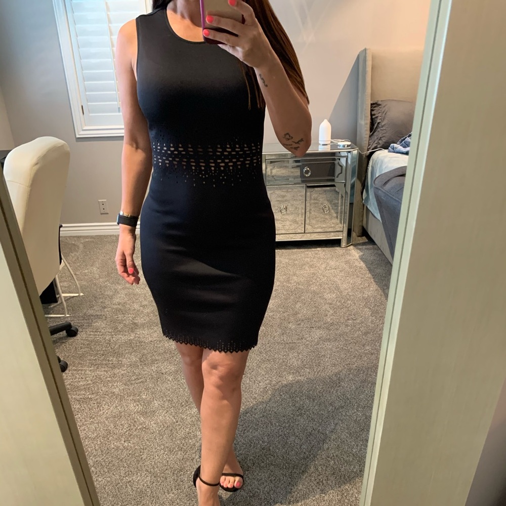 Clover Canyon laser cut neoprene dress